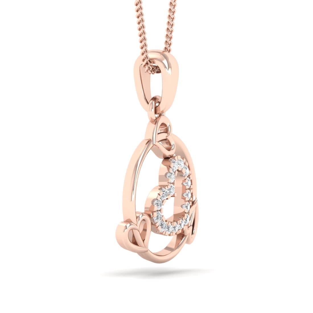 Frame Heart Diamond Pendant