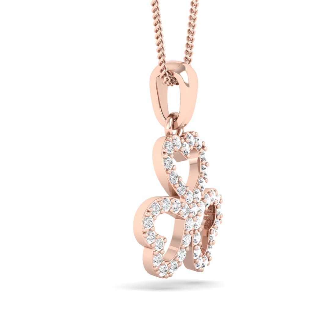 Fleur Heart Diamond Pendant