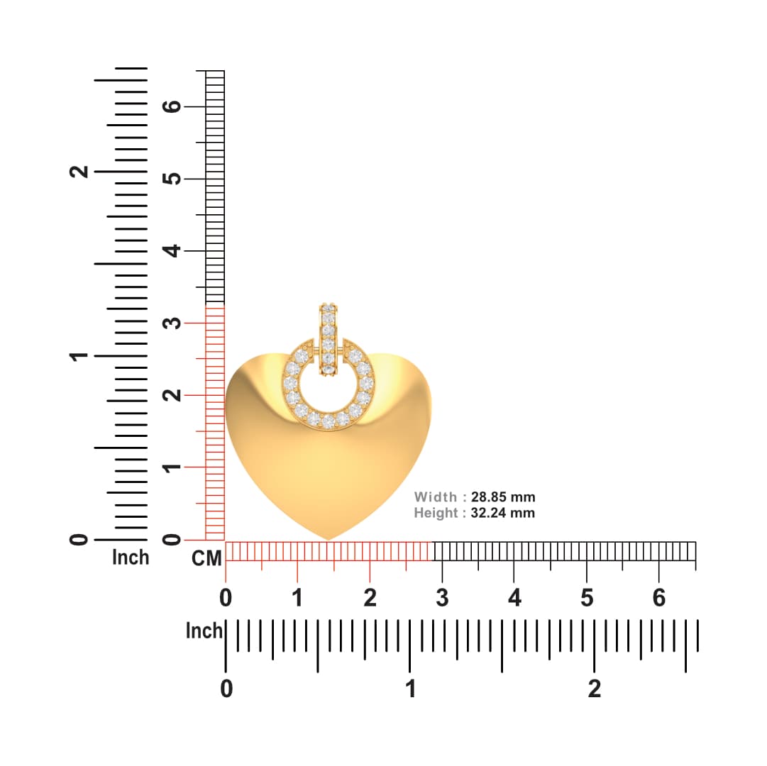Lock and Key Heart Diamond Pendant