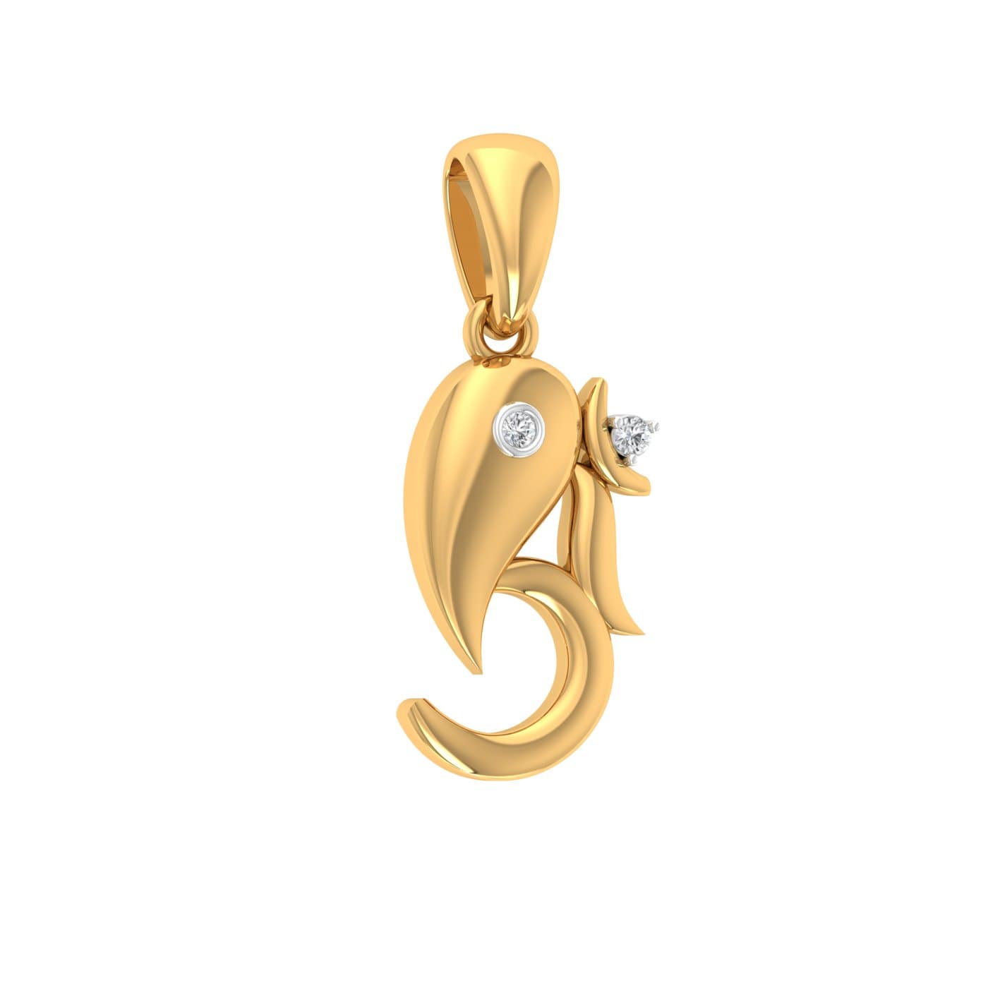 Om Ganesha Diamond Pendant