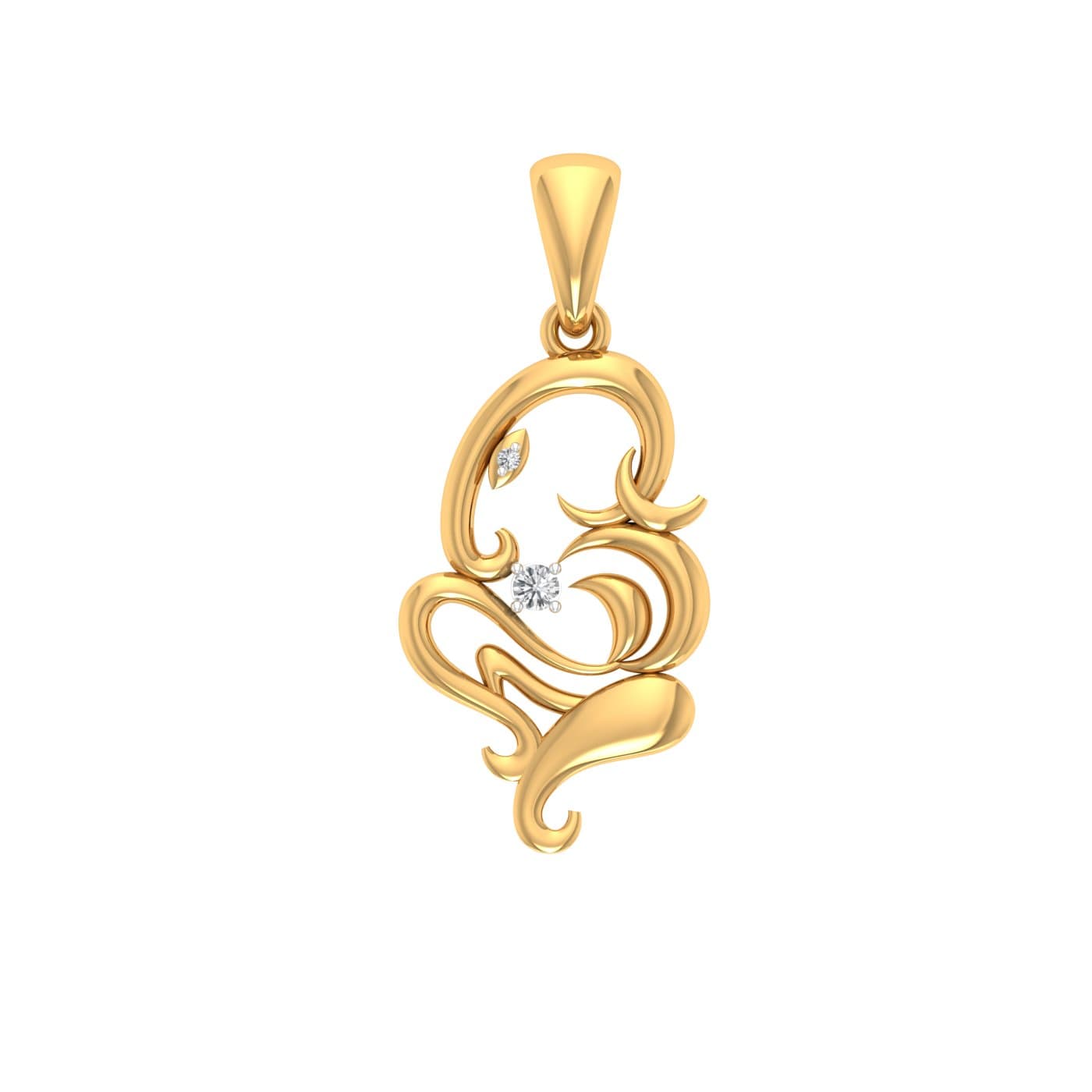 Lord Ganesha Design Diamond Pendant