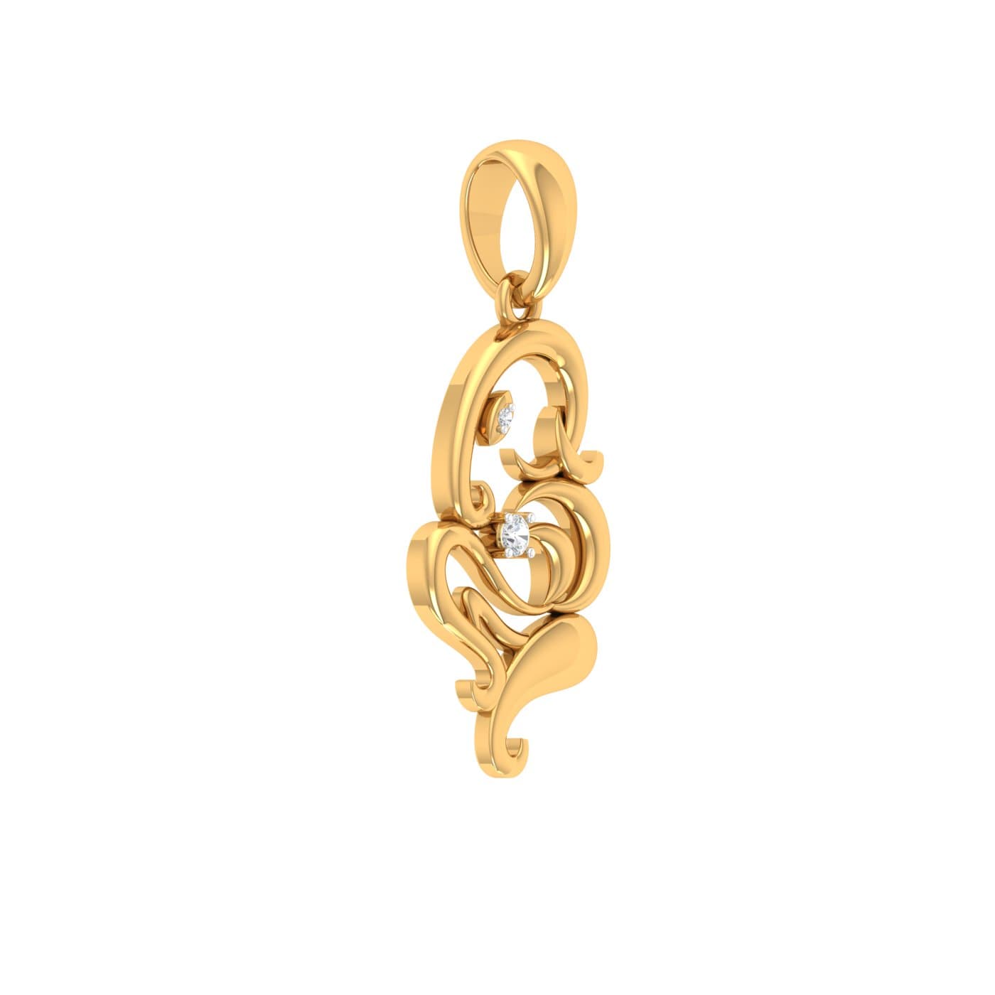 Lord Ganesha Design Diamond Pendant