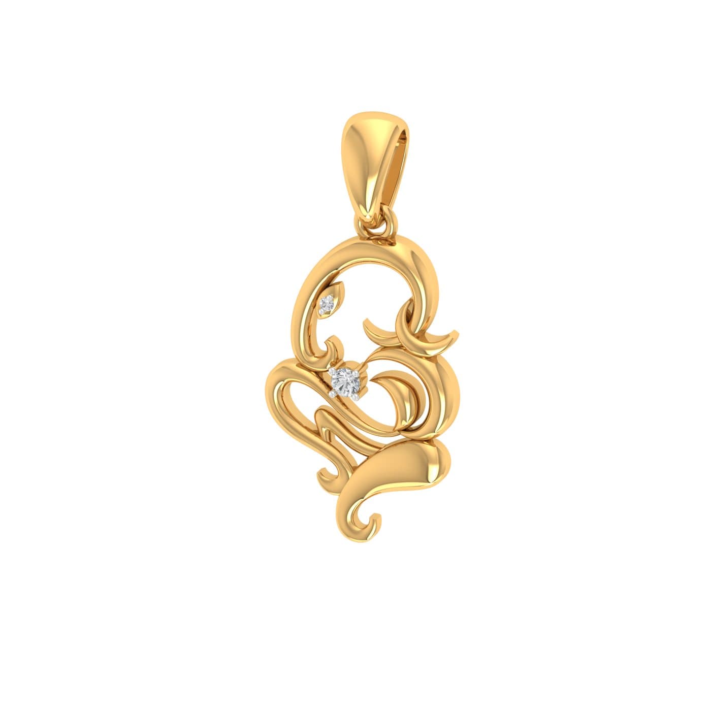 Lord Ganesha Design Diamond Pendant