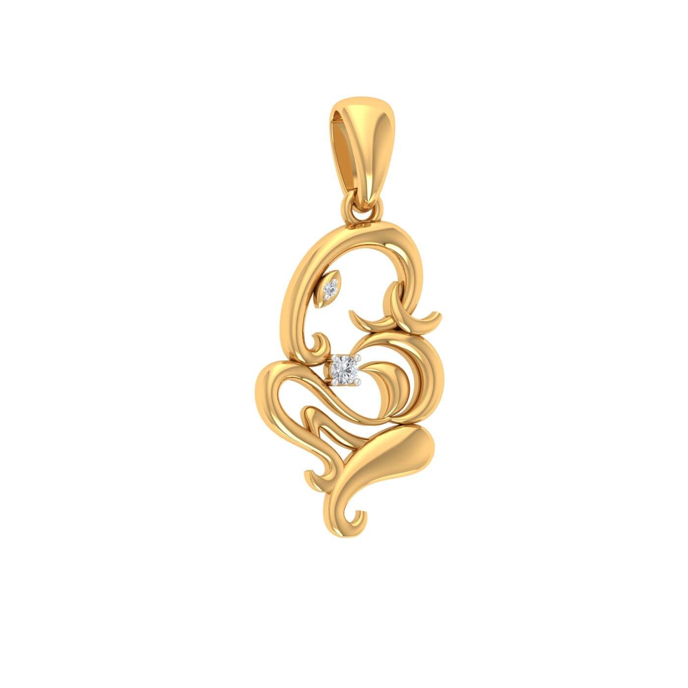 Lord Ganesha Design Diamond Pendant