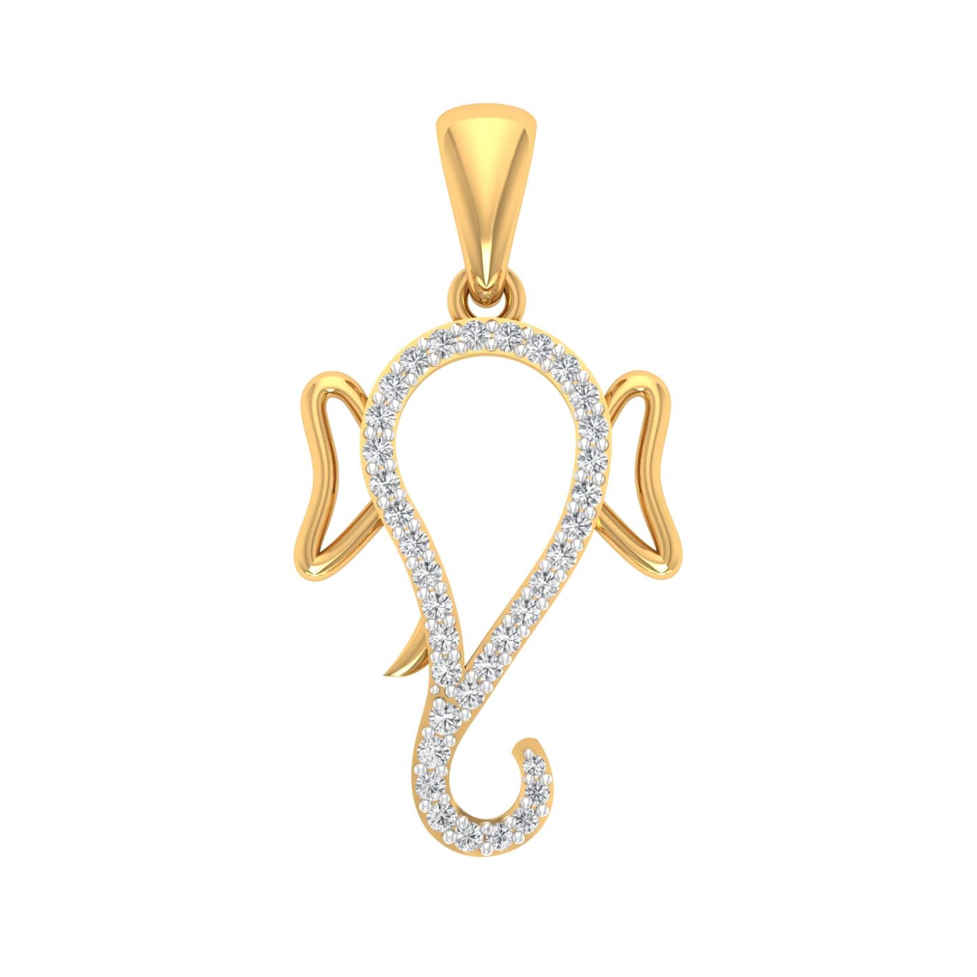 Ganesha Face Diamond Pendant
