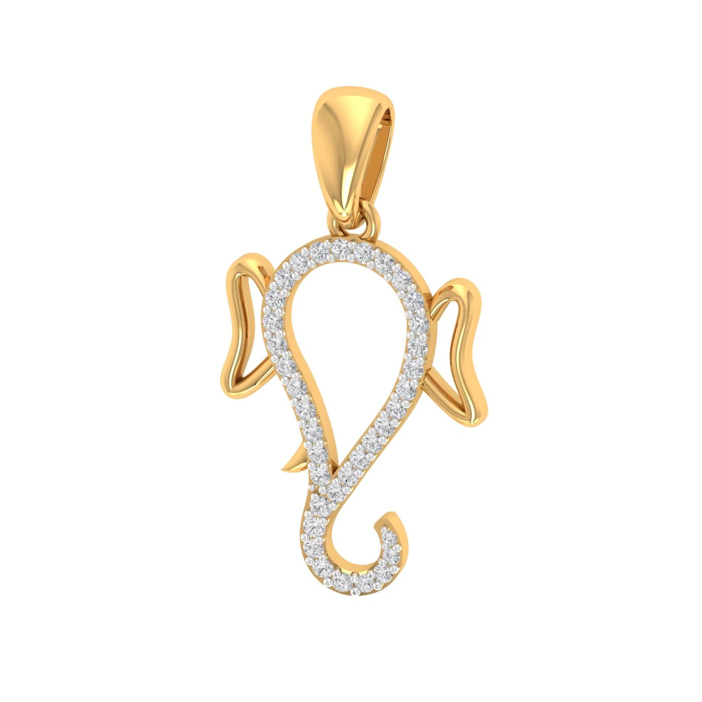 Ganesha Face Diamond Pendant