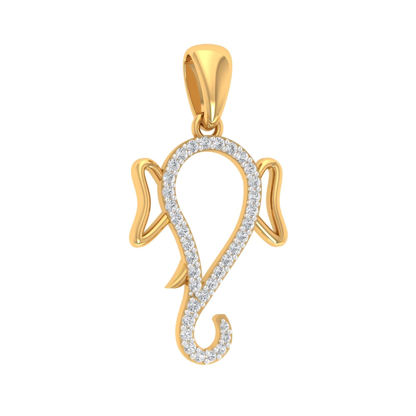 Ganesha Face Diamond Pendant