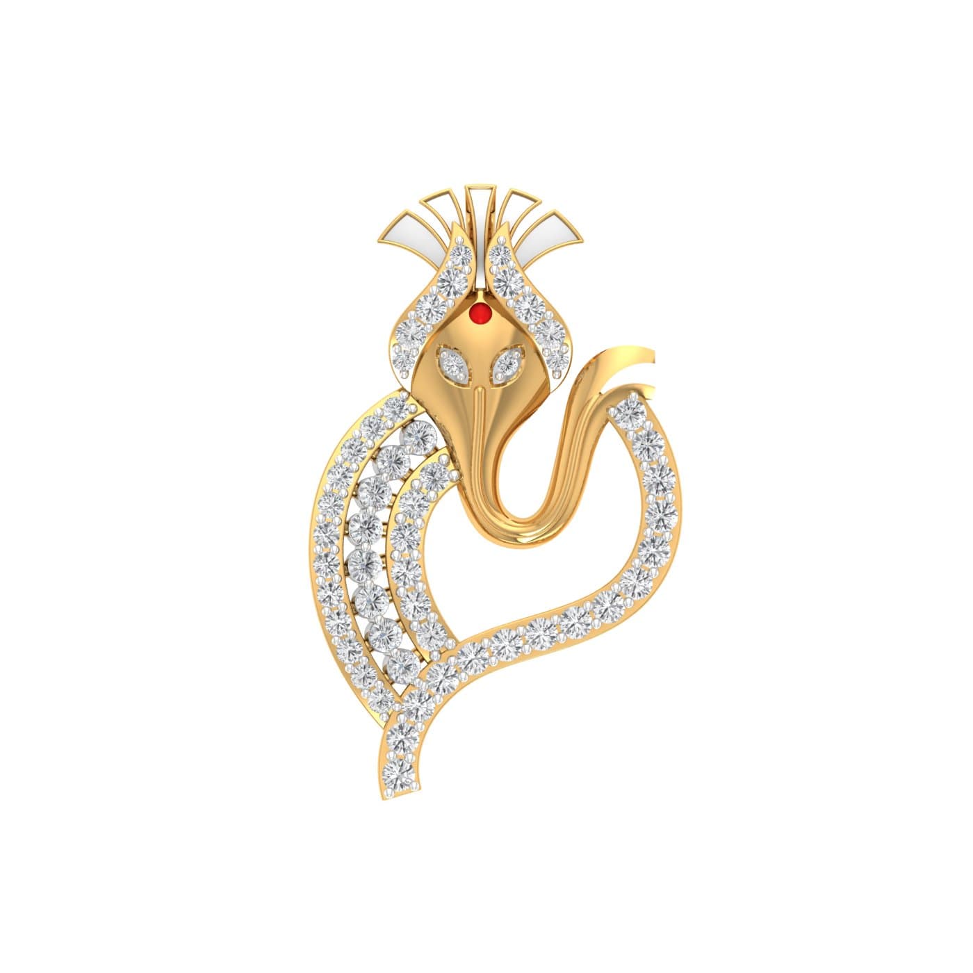 Leafy Ganesha Diamond Pendant