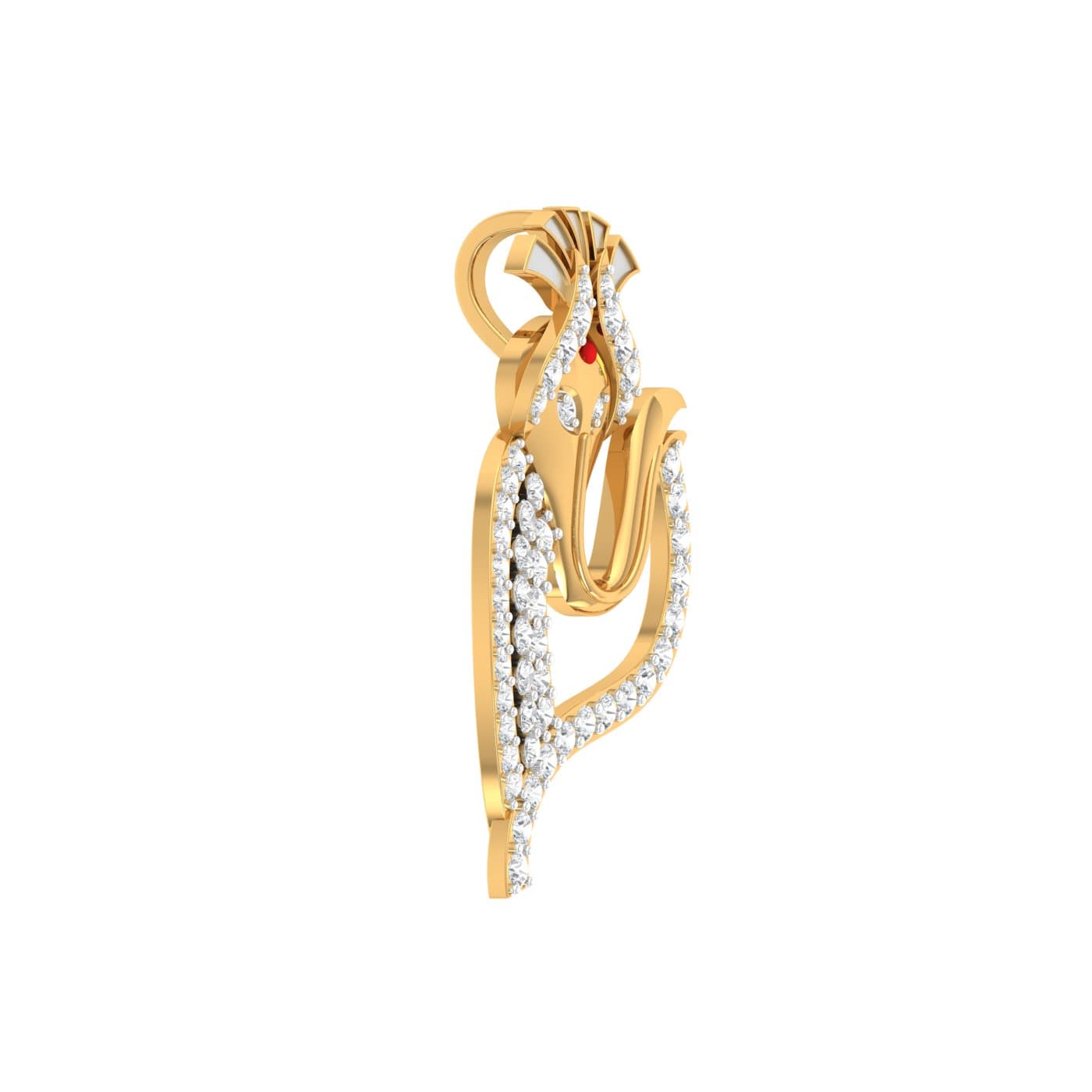 Leafy Ganesha Diamond Pendant