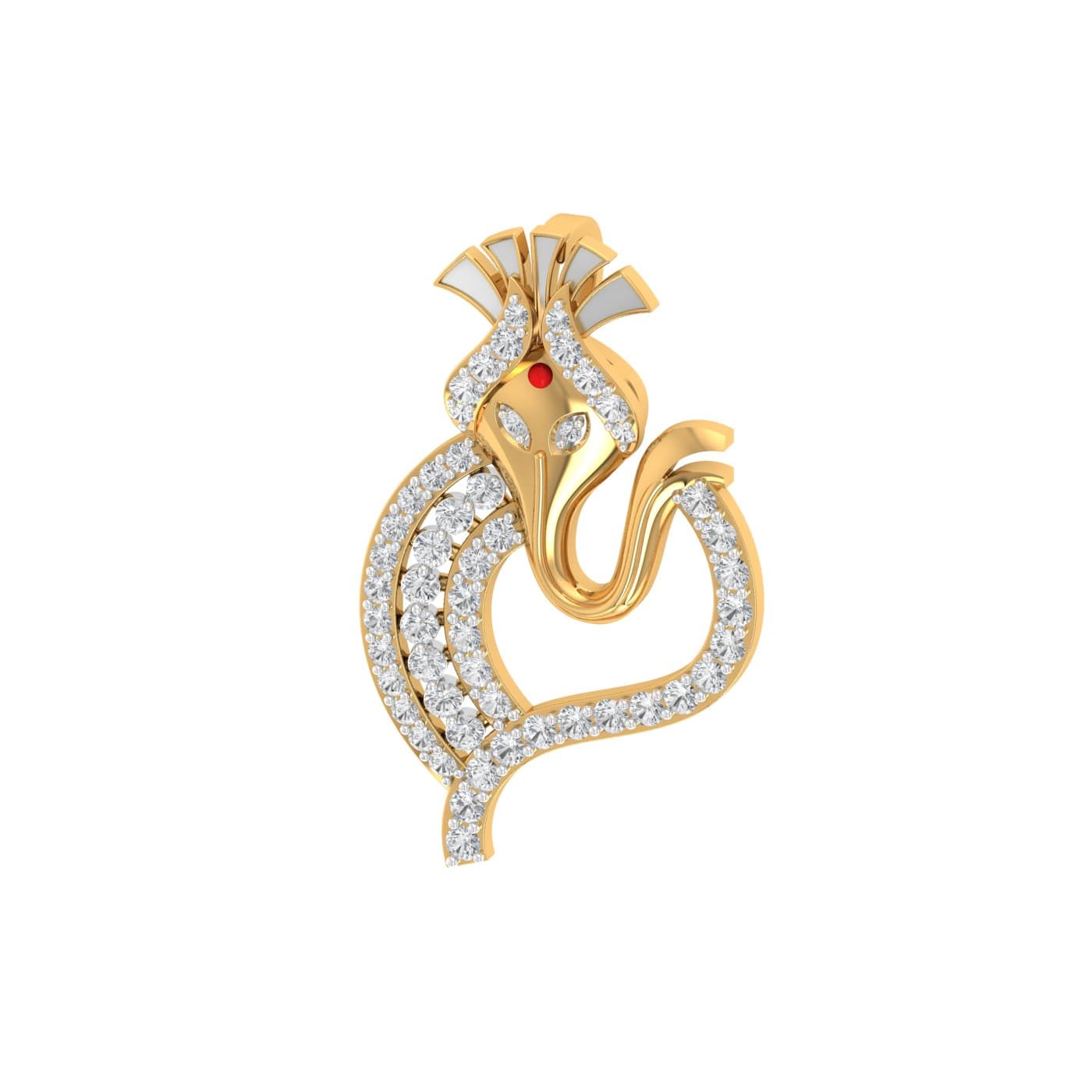 Leafy Ganesha Diamond Pendant