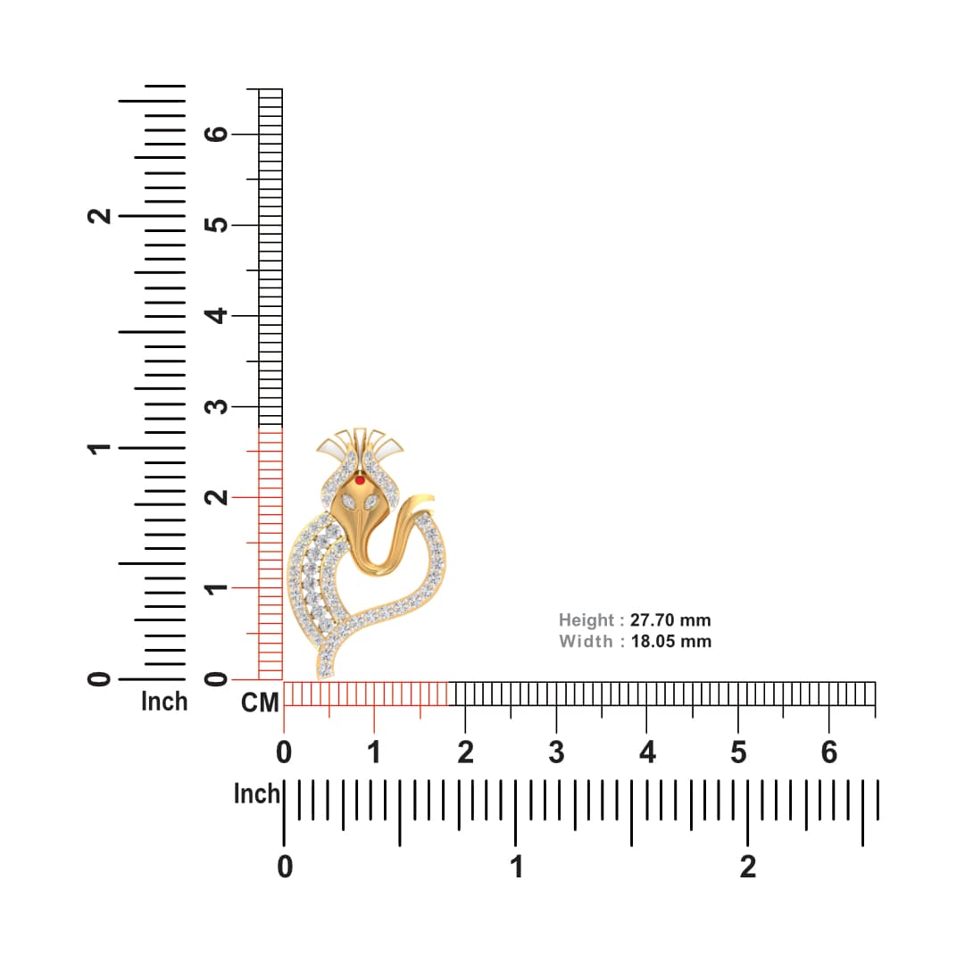 Leafy Ganesha Diamond Pendant