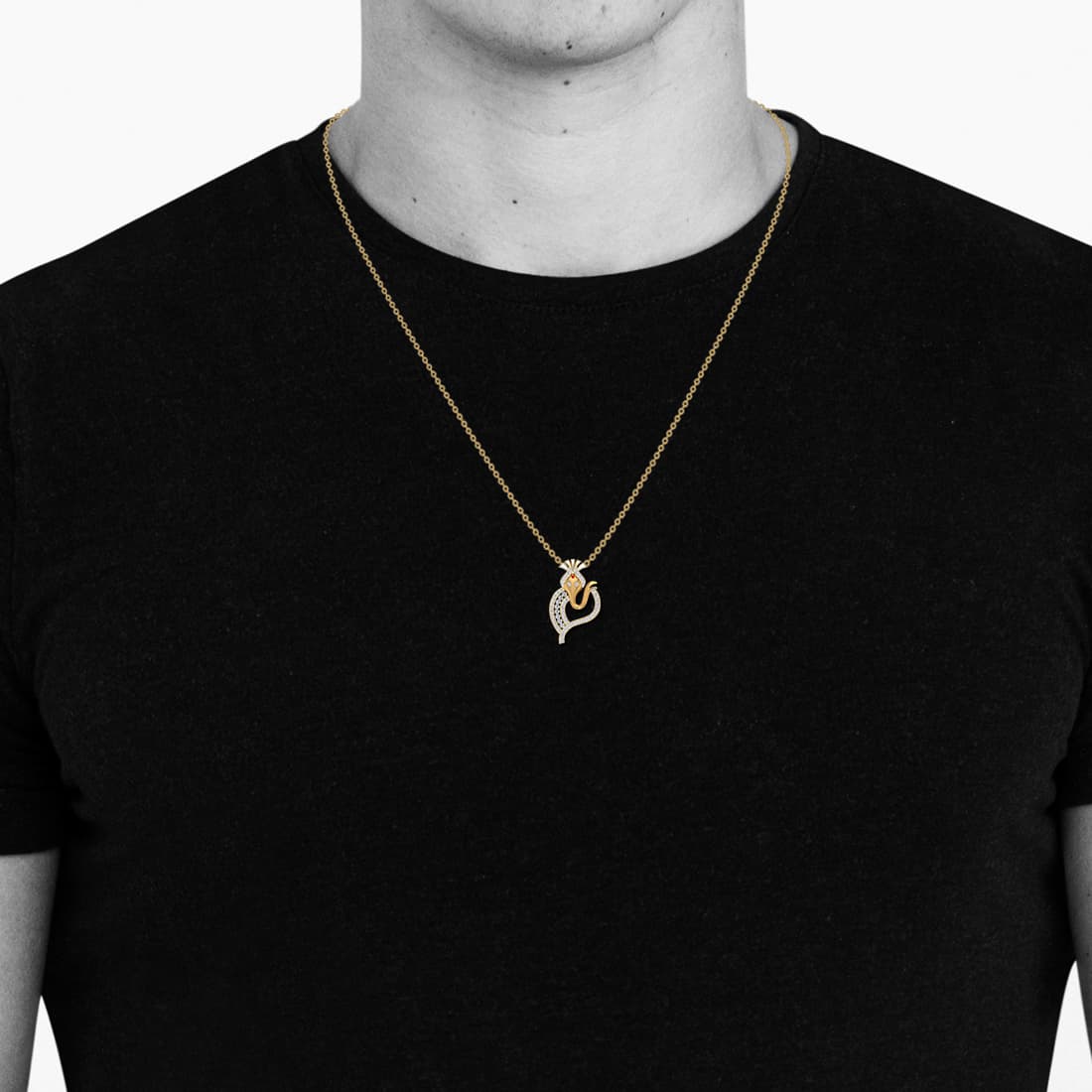 Leafy Ganesha Diamond Pendant