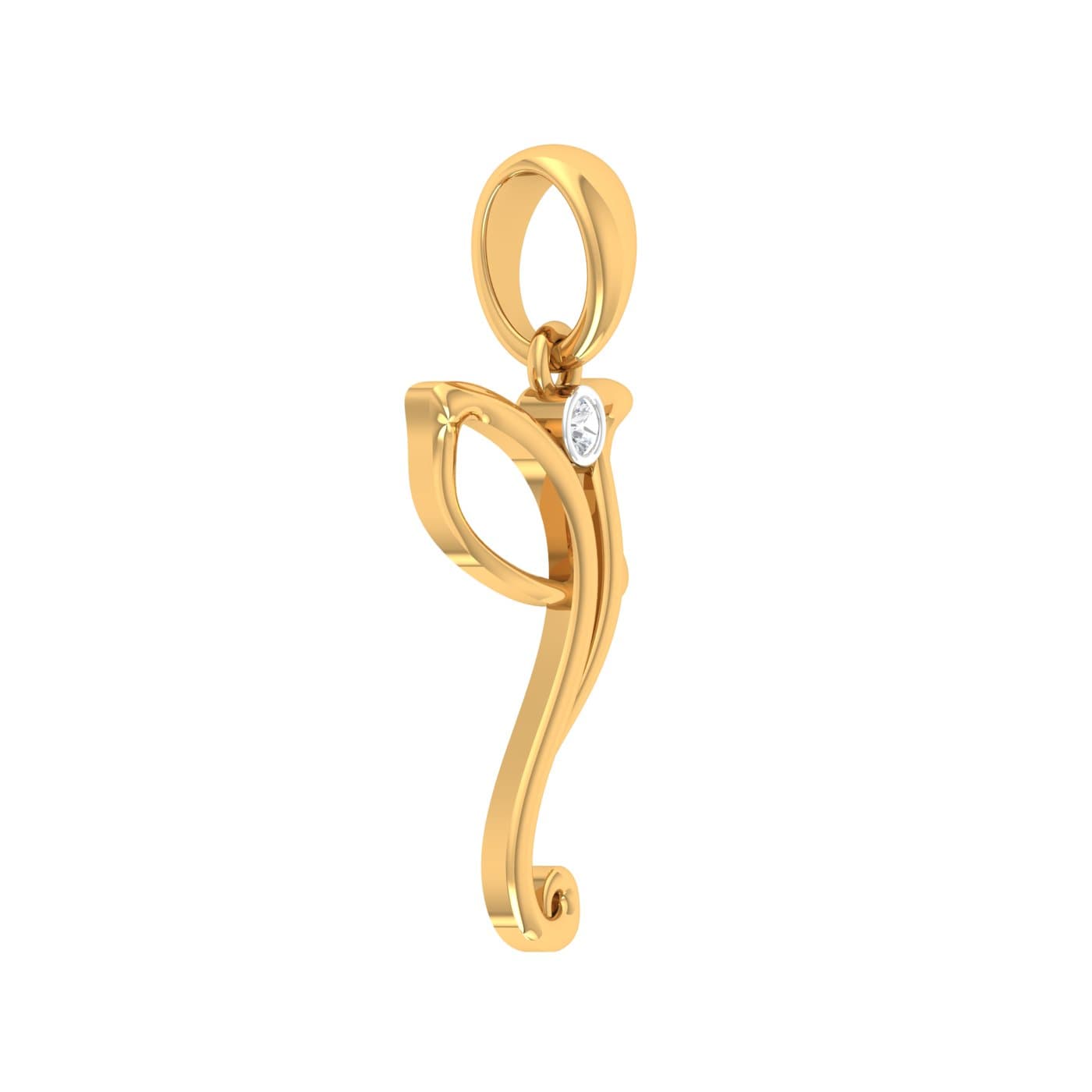 Single Stone Ganesha Diamond Pendant