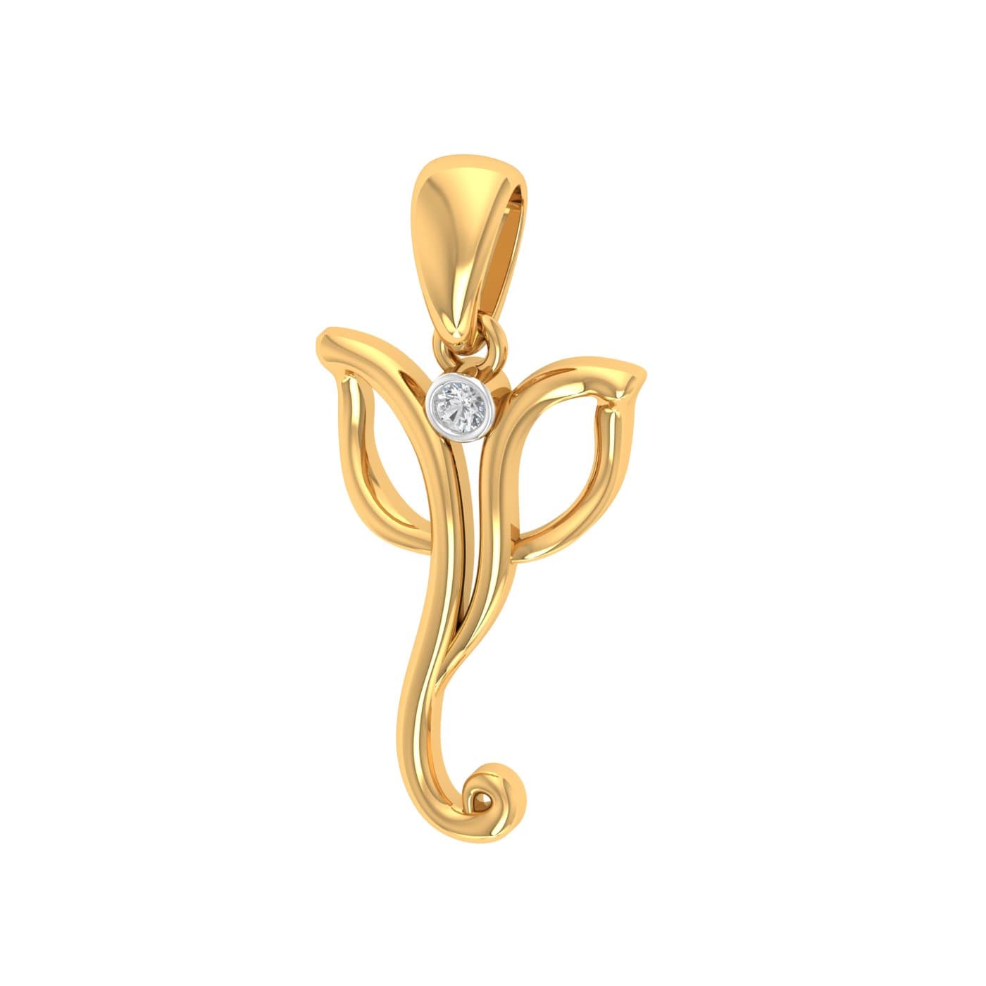 Single Stone Ganesha Diamond Pendant