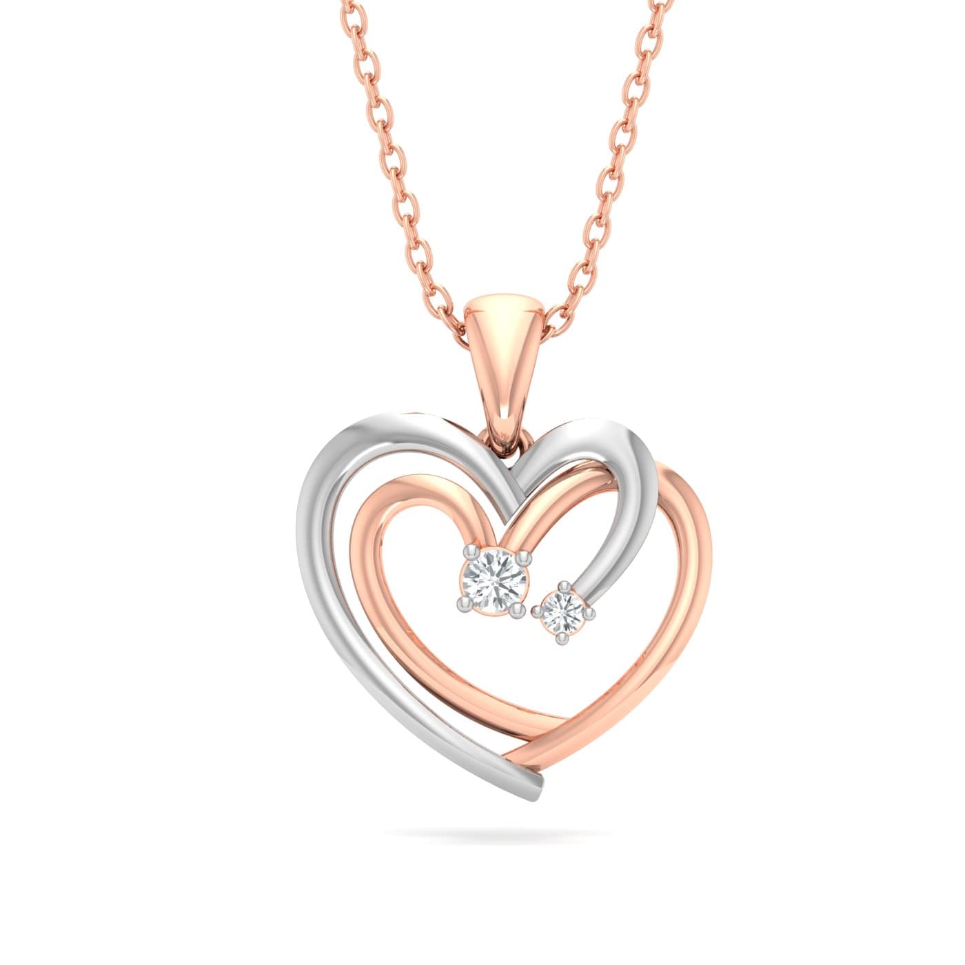 Duo Heart Diamond Pendant