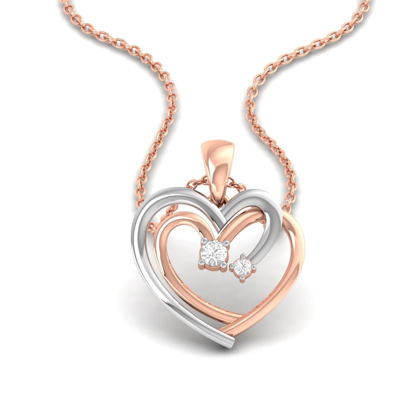 Duo Heart Diamond Pendant