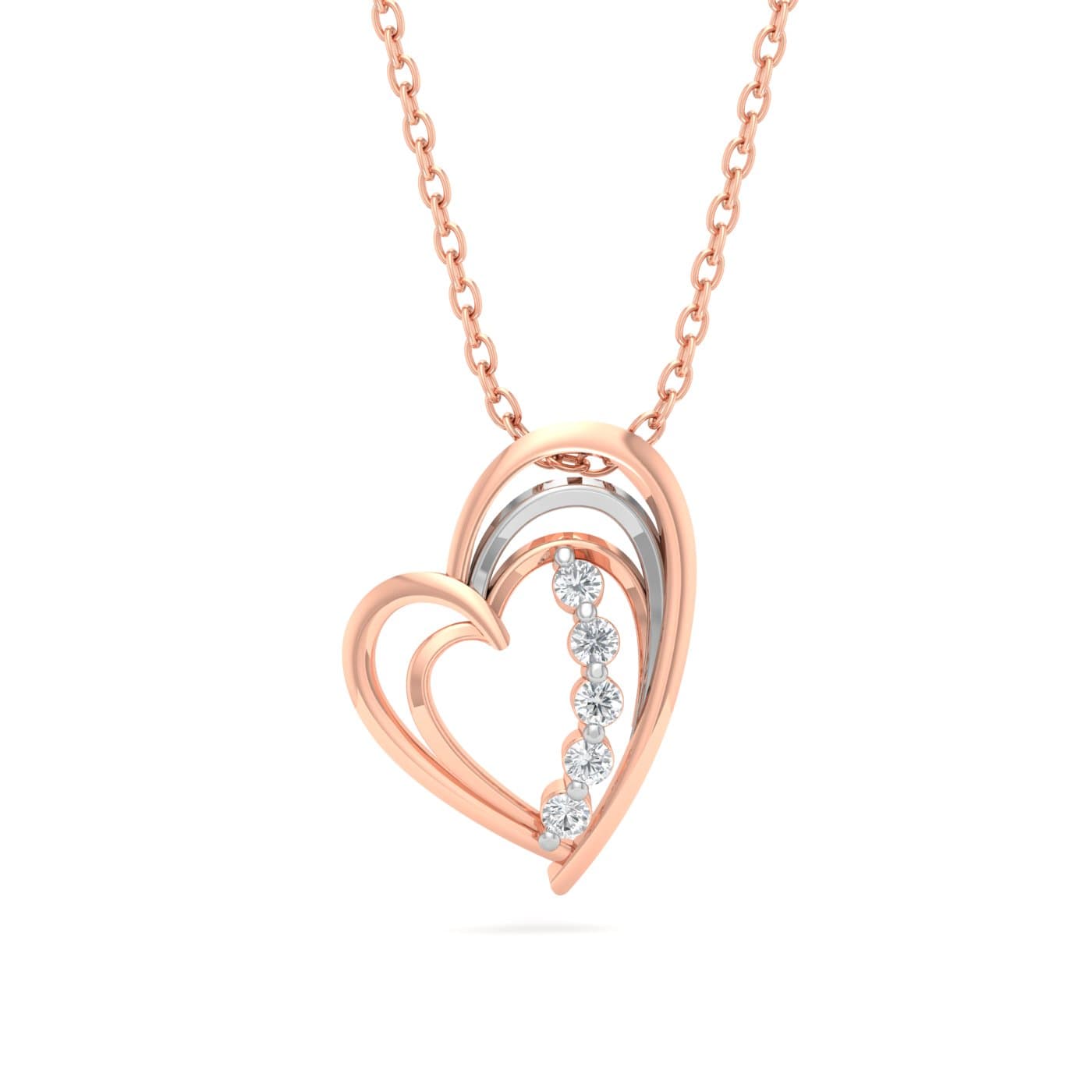 Trio Drop Heart Diamond Pendant