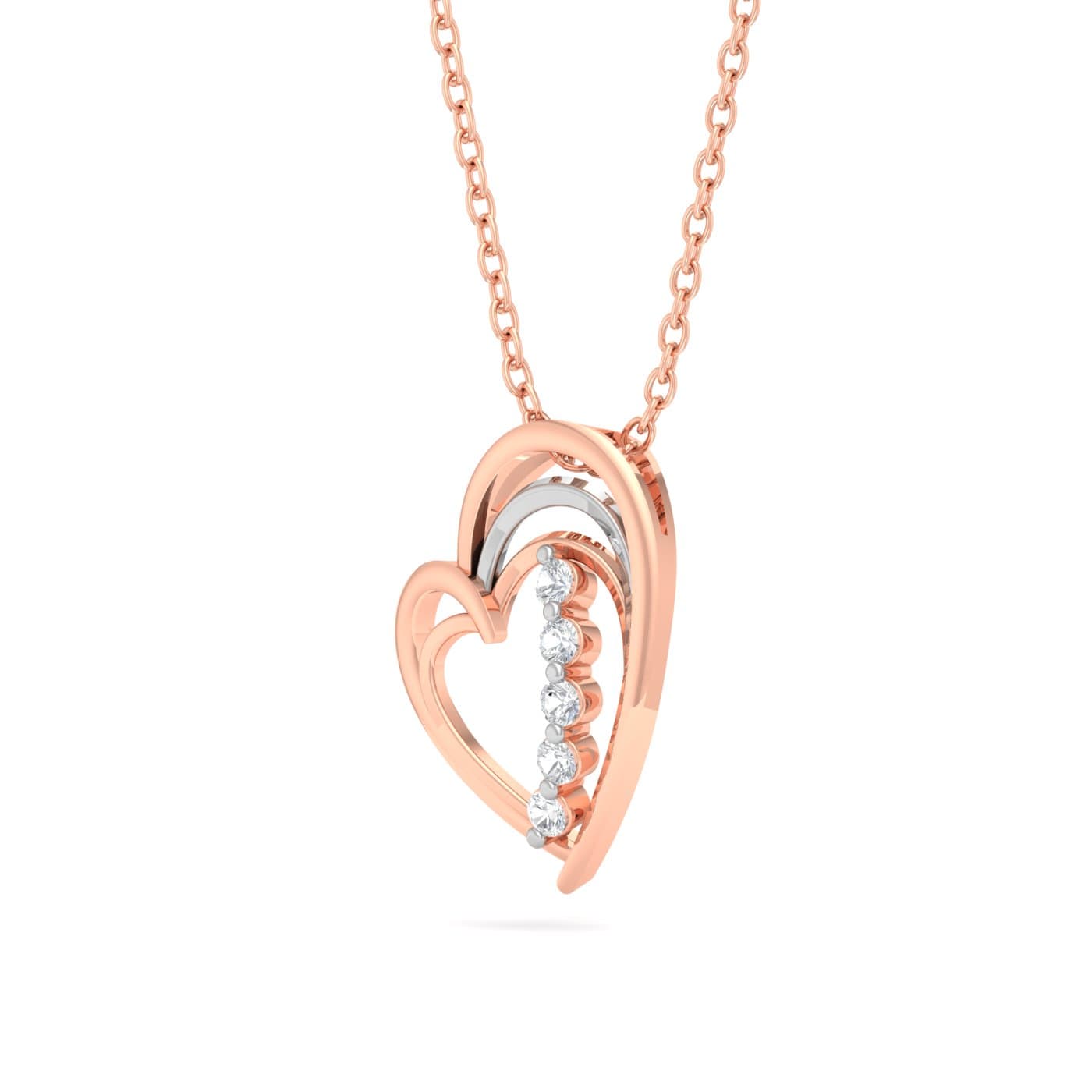 Trio Drop Heart Diamond Pendant