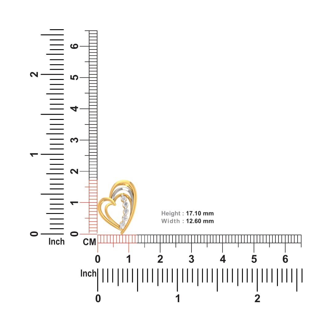 Trio Drop Heart Diamond Pendant