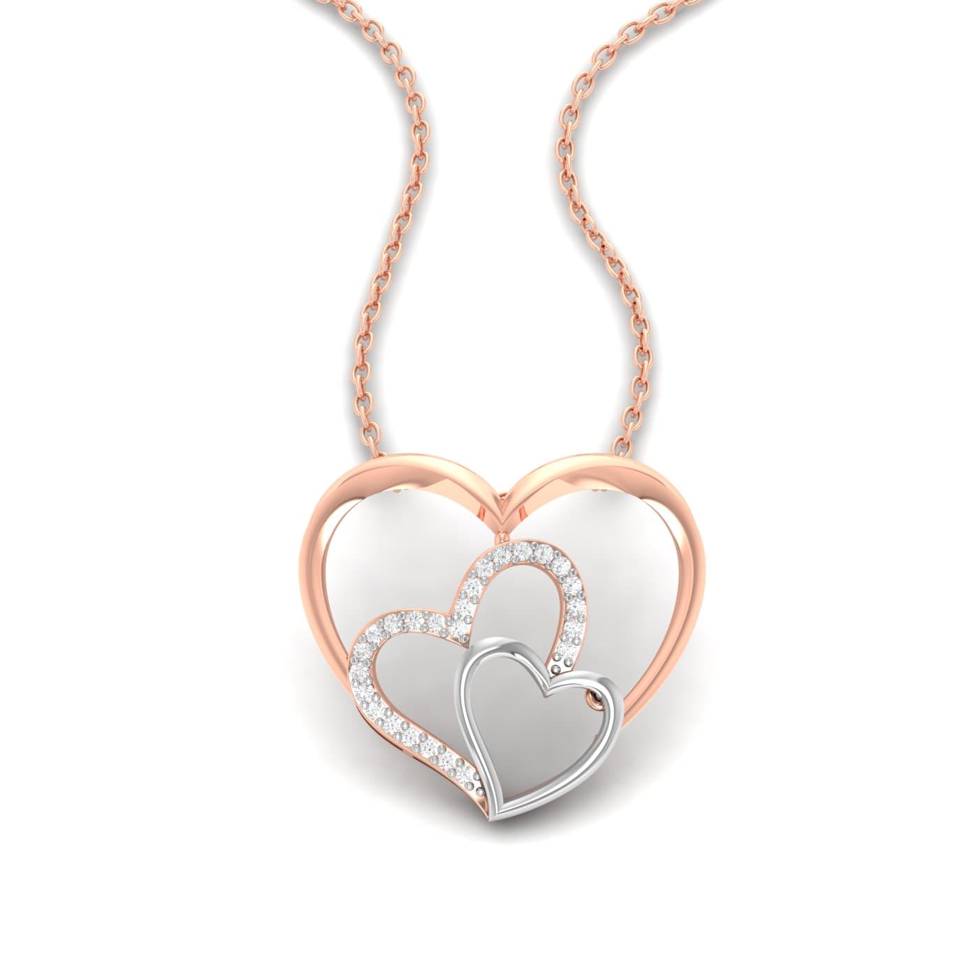 Trois Heart Diamond Pendant