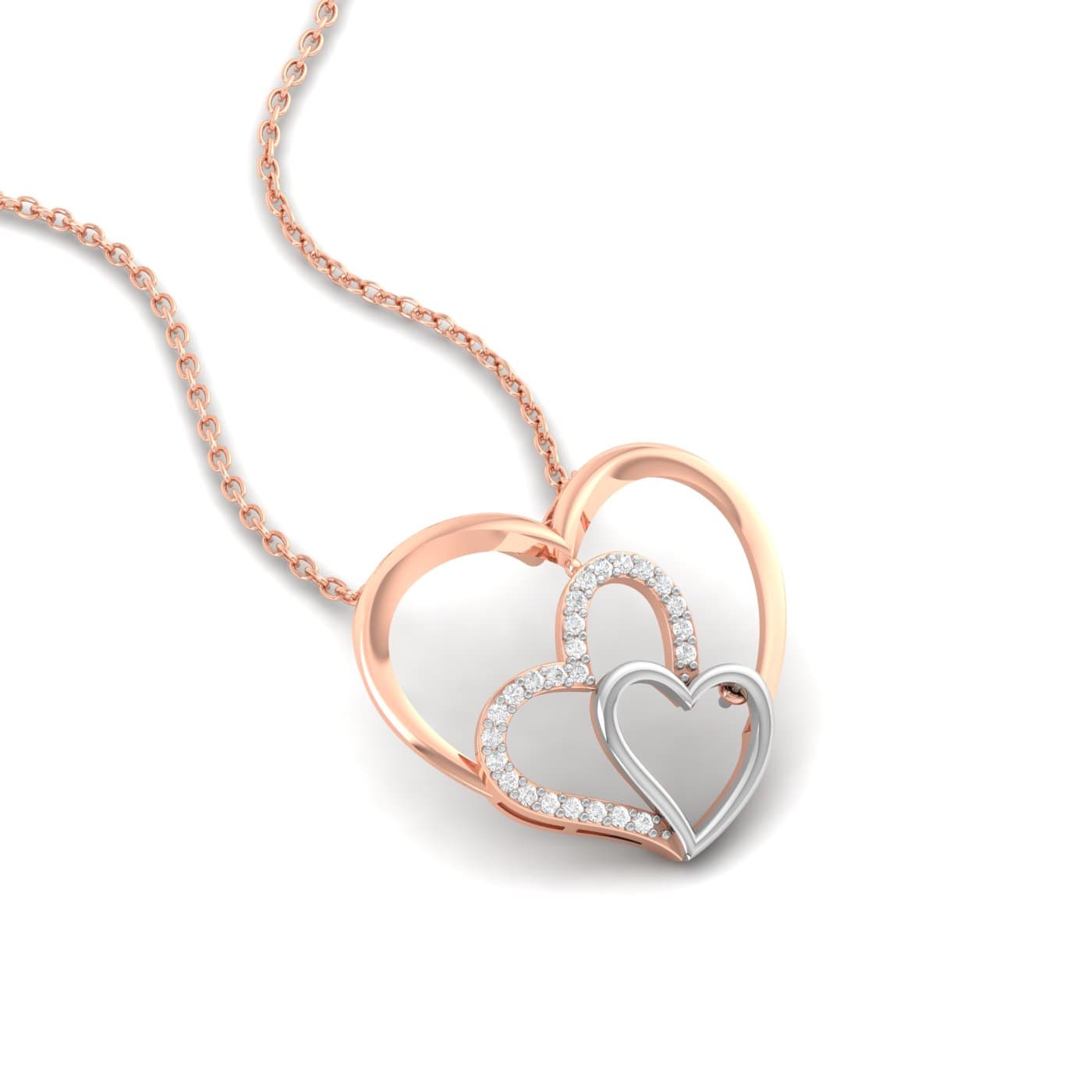 Trois Heart Diamond Pendant
