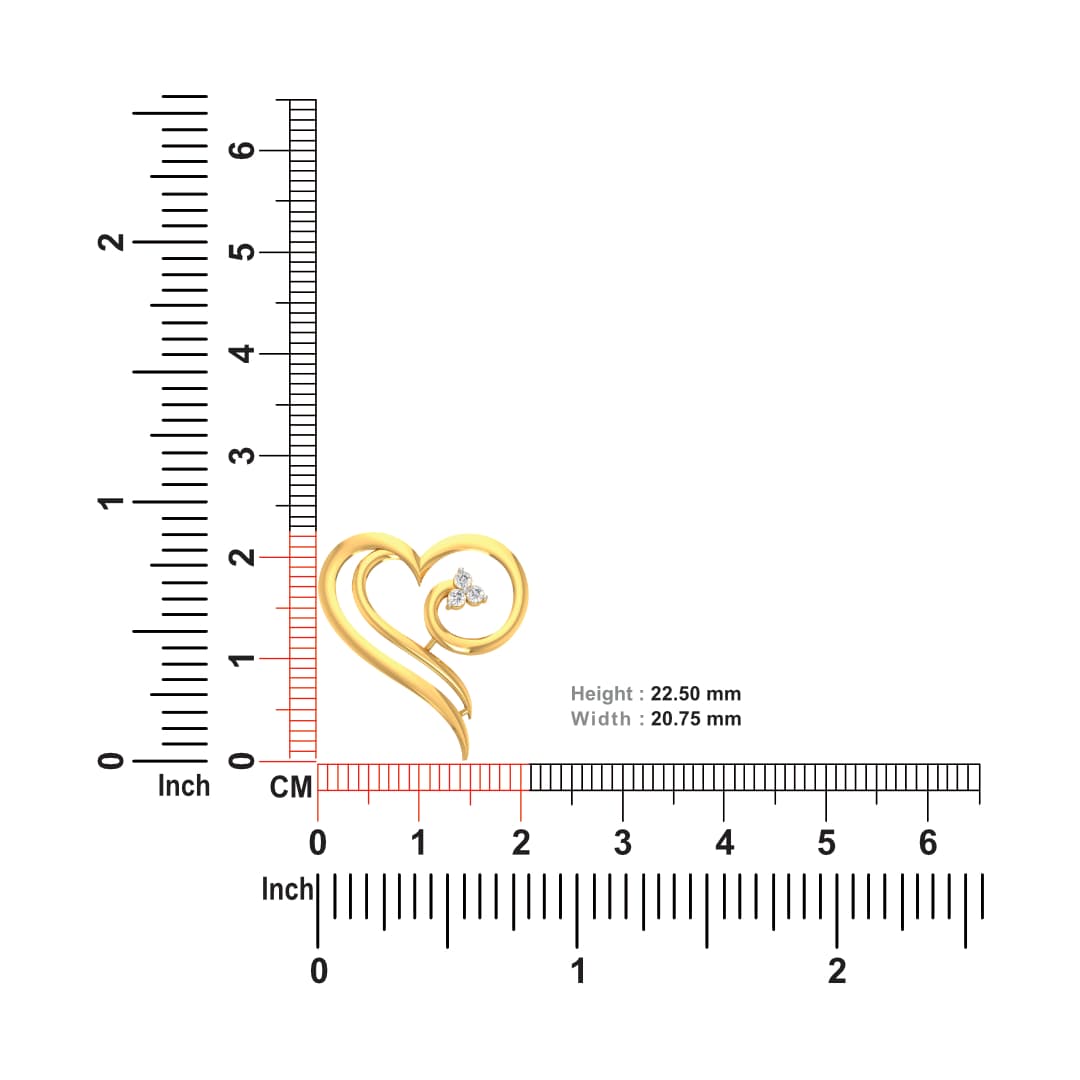 Fantaise Heart Diamond Pendant