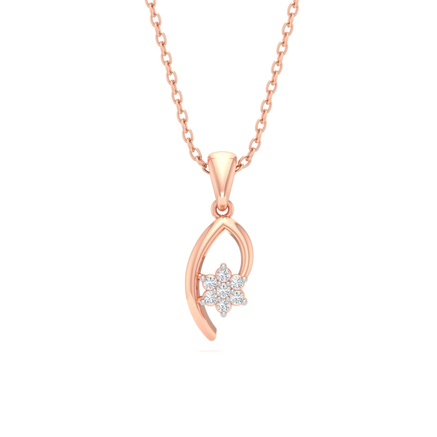 Diamond Floral Cluster Pendant