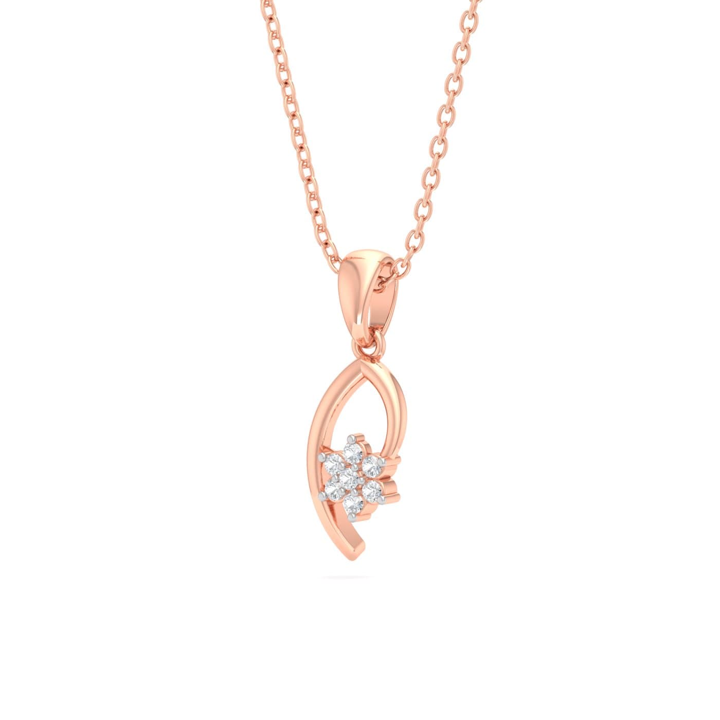 Diamond Floral Cluster Pendant