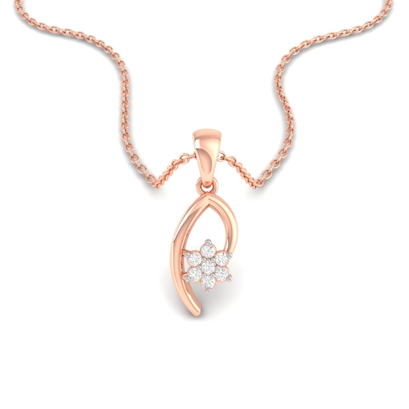 Diamond Floral Cluster Pendant
