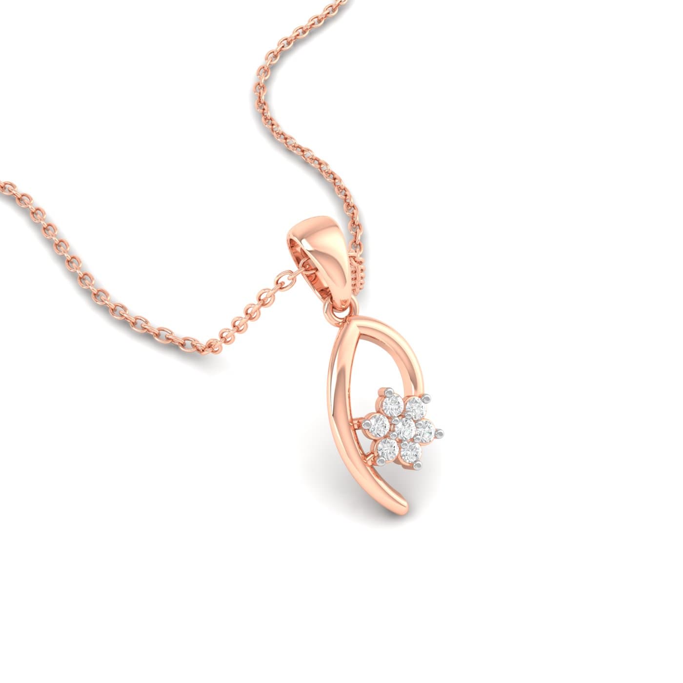 Diamond Floral Cluster Pendant