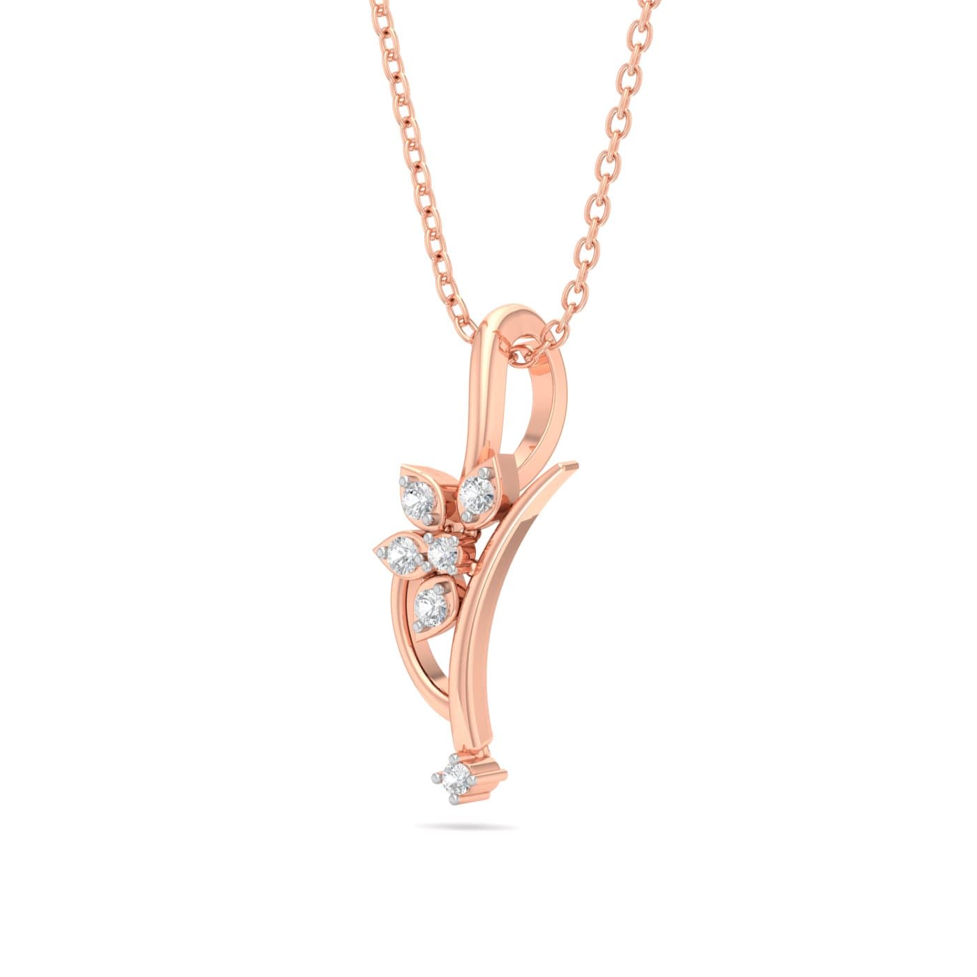 Semi Flower Diamond Pendant