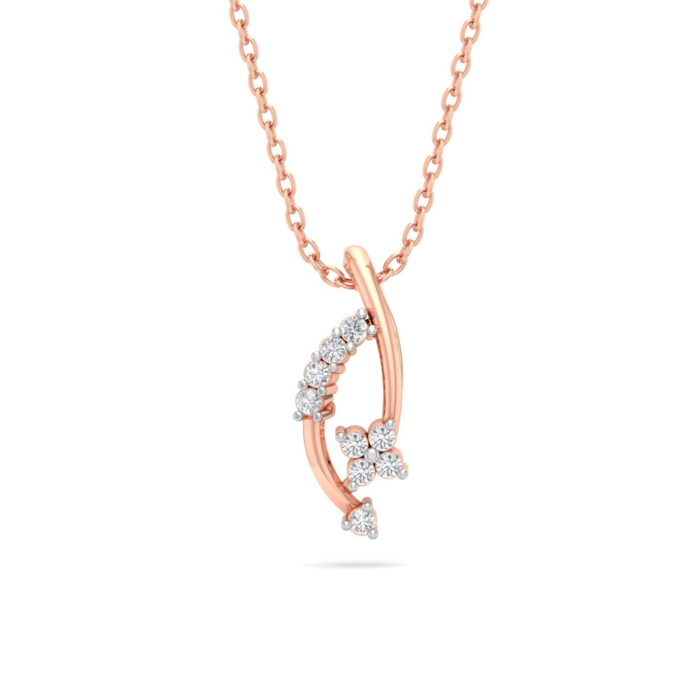 Almond Floral Diamond Pendant