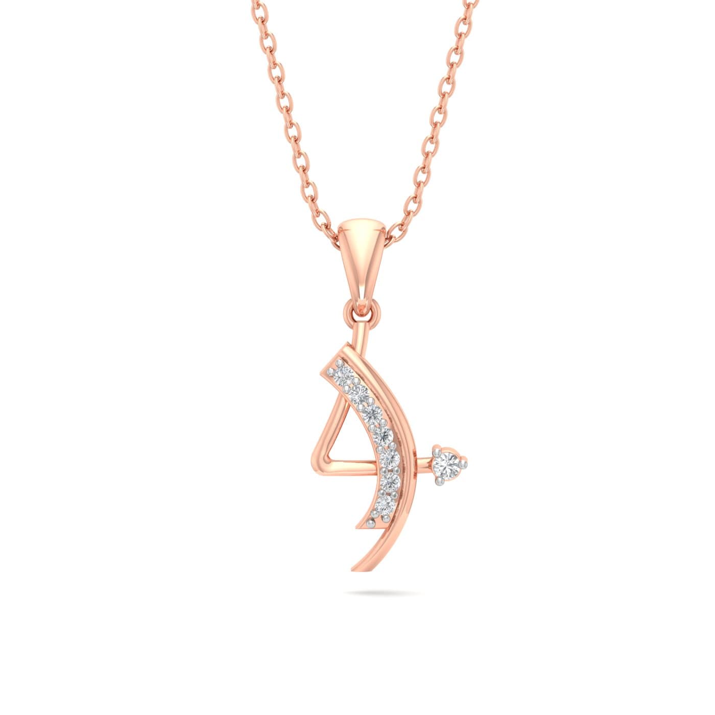 Arrow And Bow Diamond Pendant