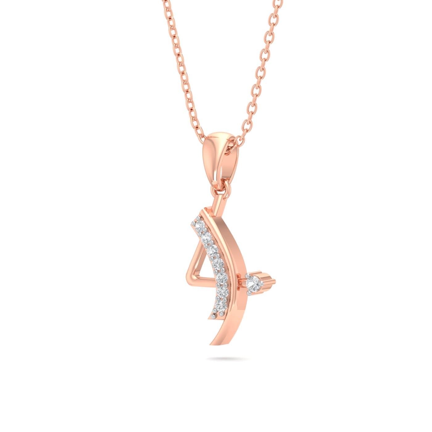 Arrow And Bow Diamond Pendant