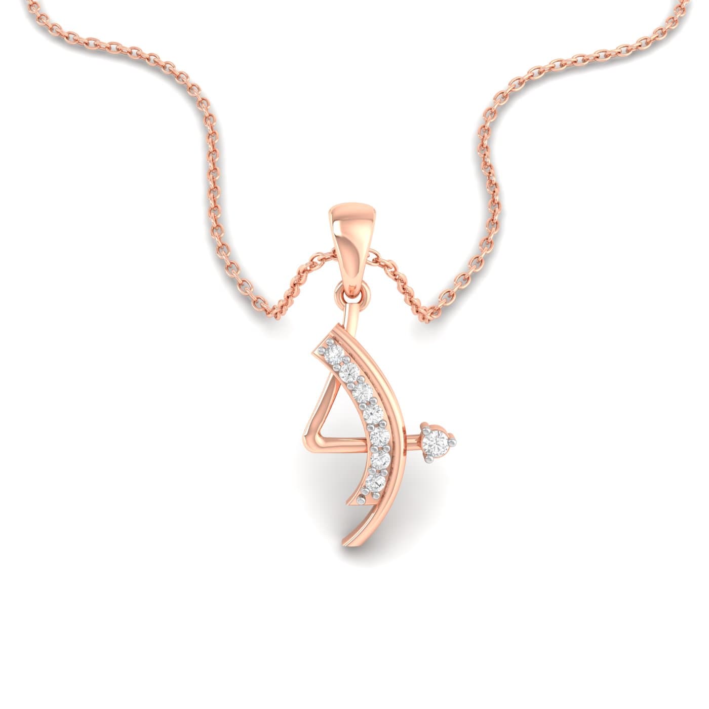 Arrow And Bow Diamond Pendant