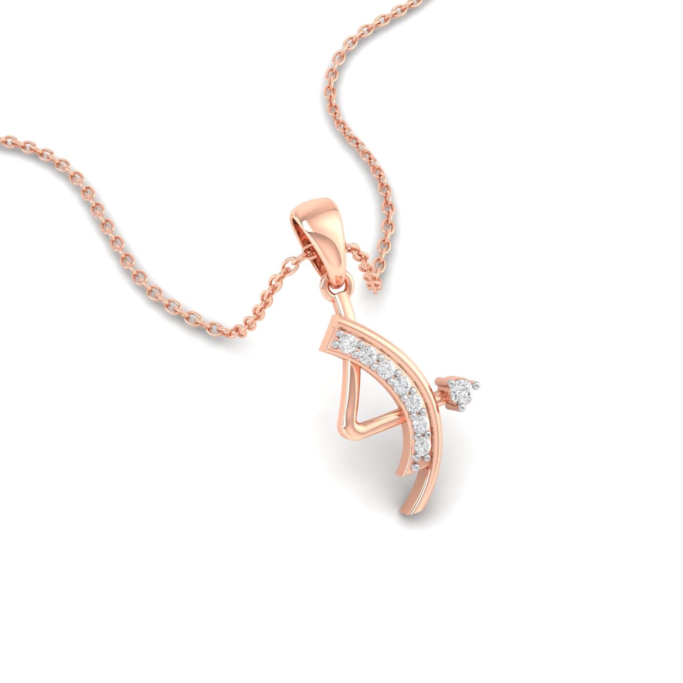 Arrow And Bow Diamond Pendant