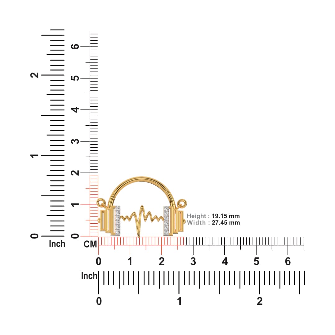 Lyric Beat Gold Music Pendant