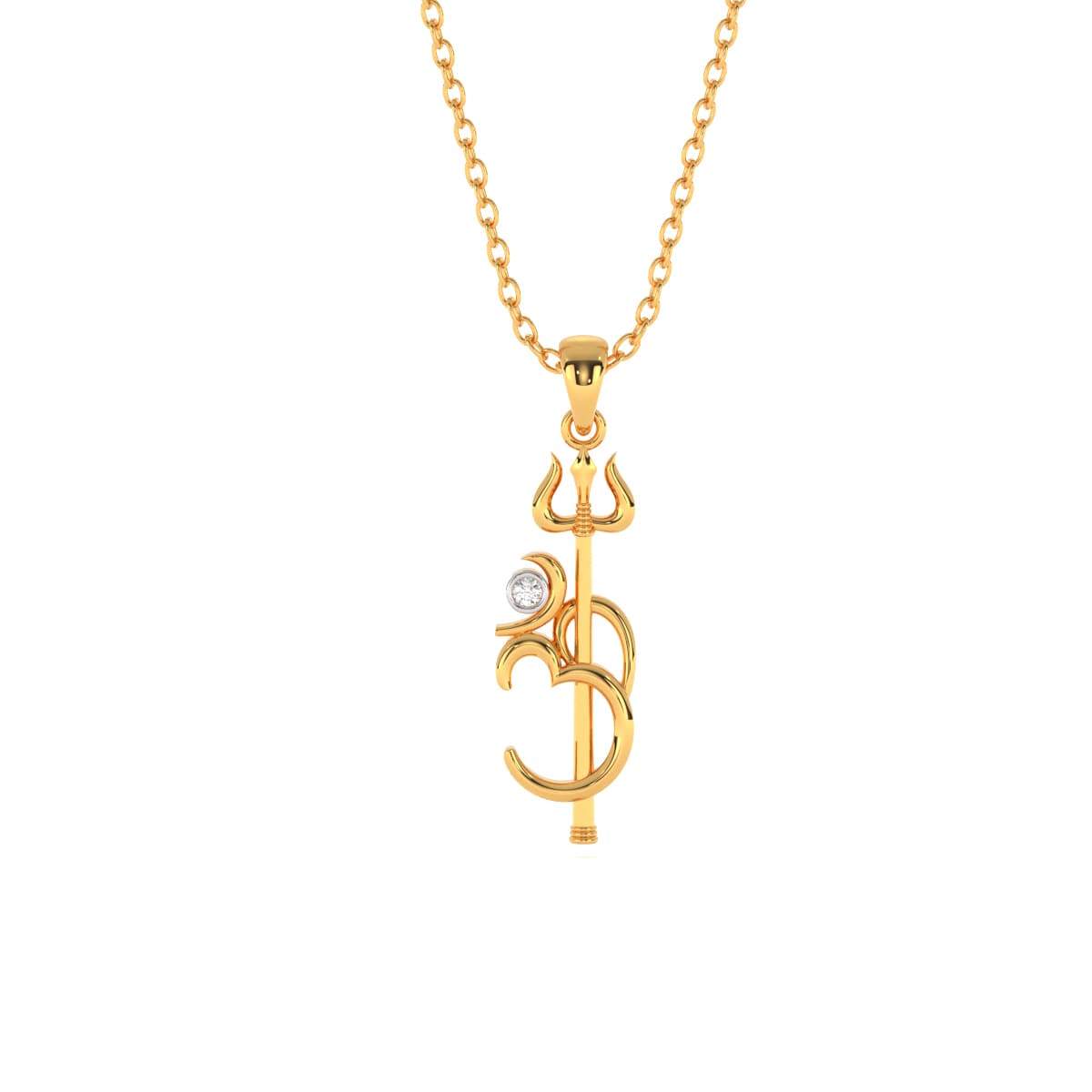 Trishul Om Gold Pendant