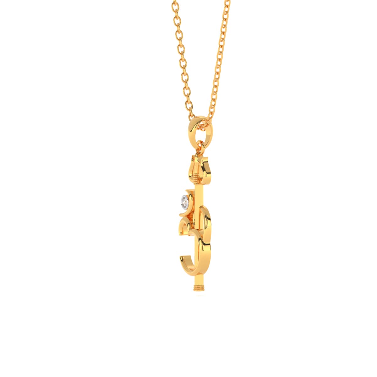 Trishul Om Gold Pendant