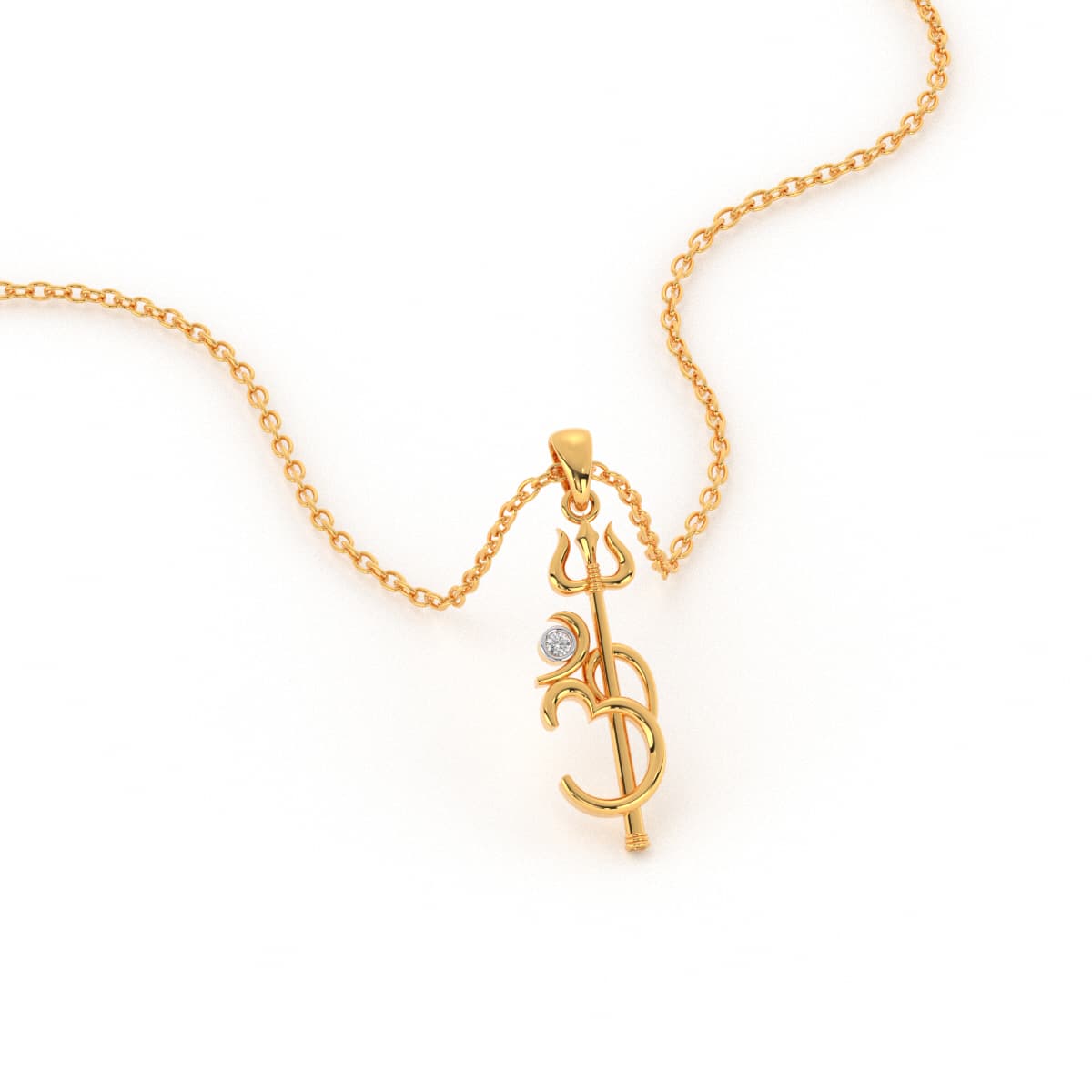 Trishul Om Gold Pendant
