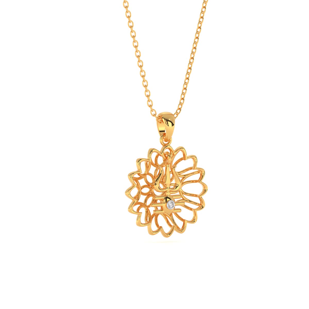 Omkar Diamond Gold Pendant