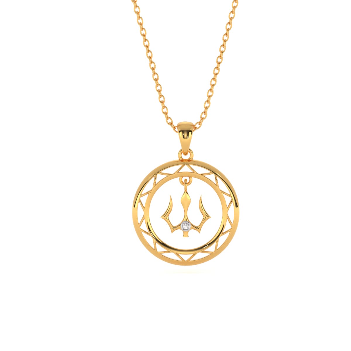 Kailash Trishul Gold Pendant