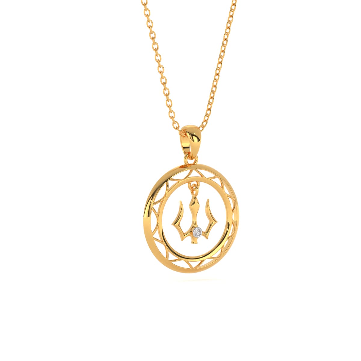 Kailash Trishul Gold Pendant