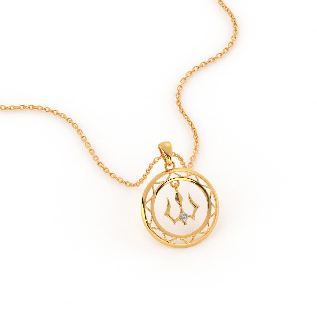 Kailash Trishul Gold Pendant