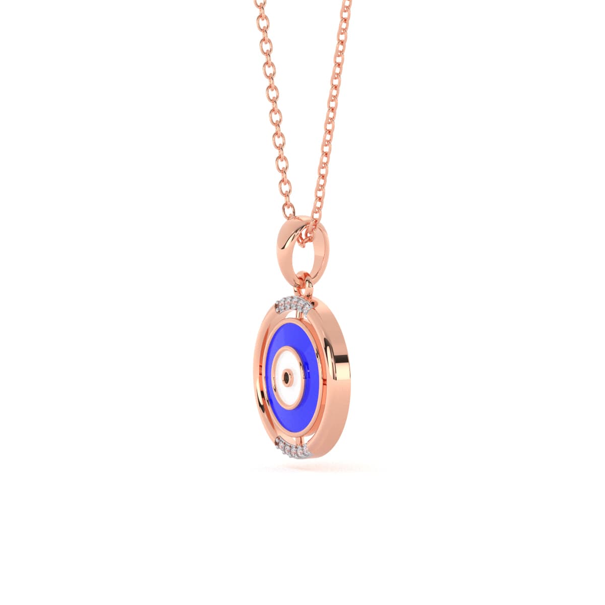 Evil Eye Circle Diamond Pendant