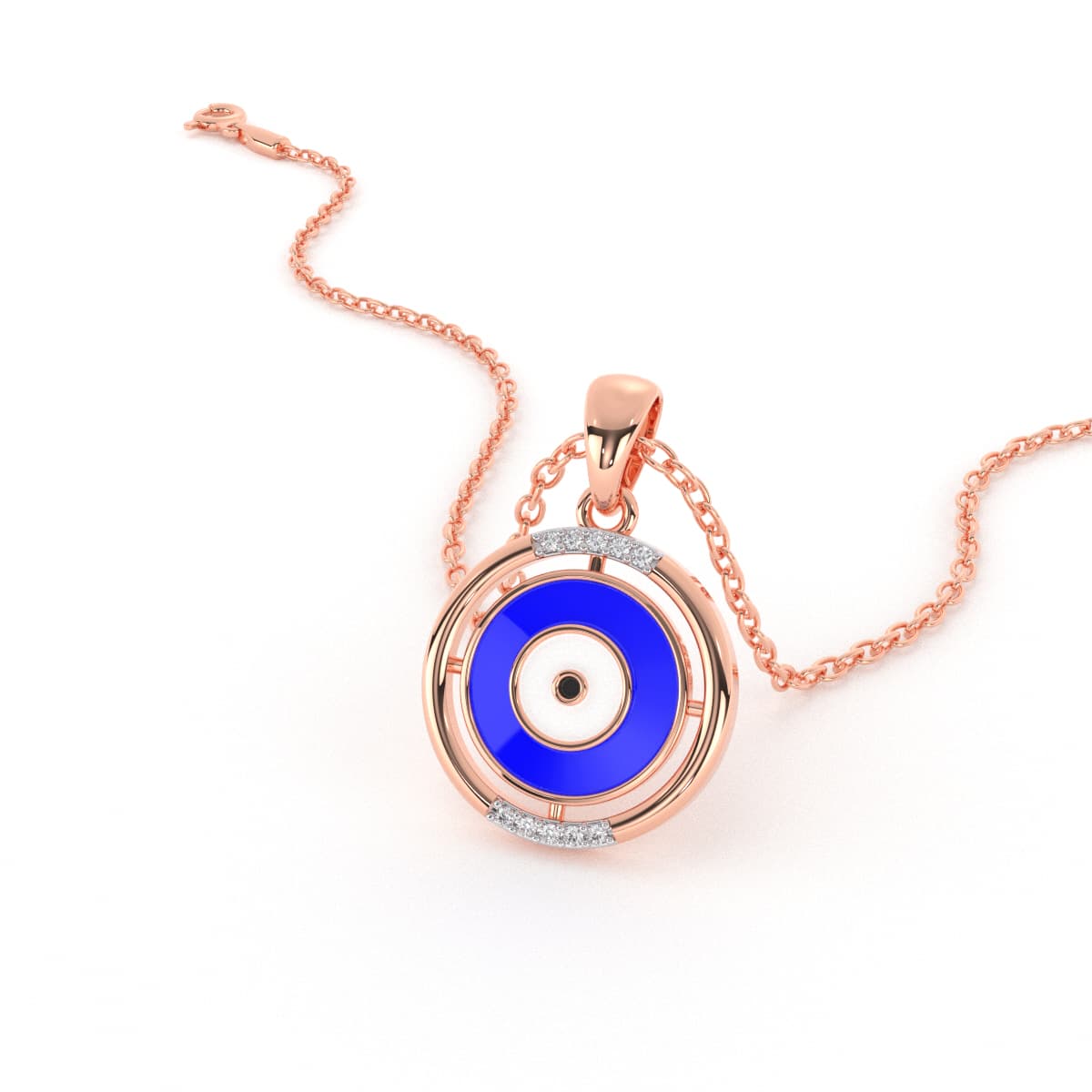 Evil Eye Circle Diamond Pendant