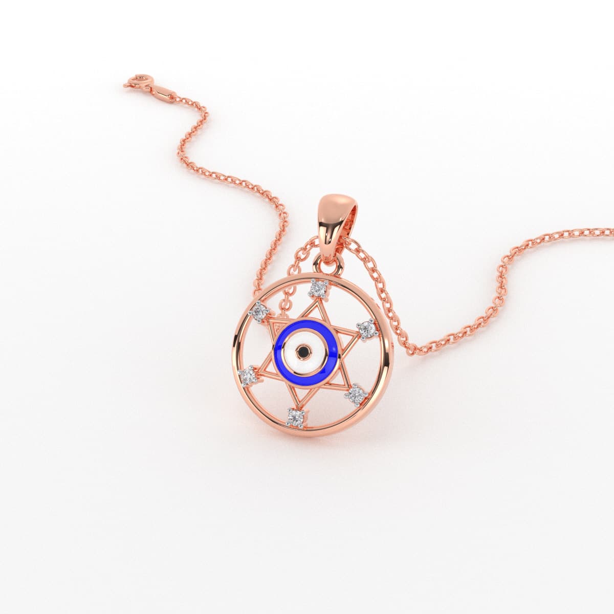 Star Evil Eye Diamond Pendant