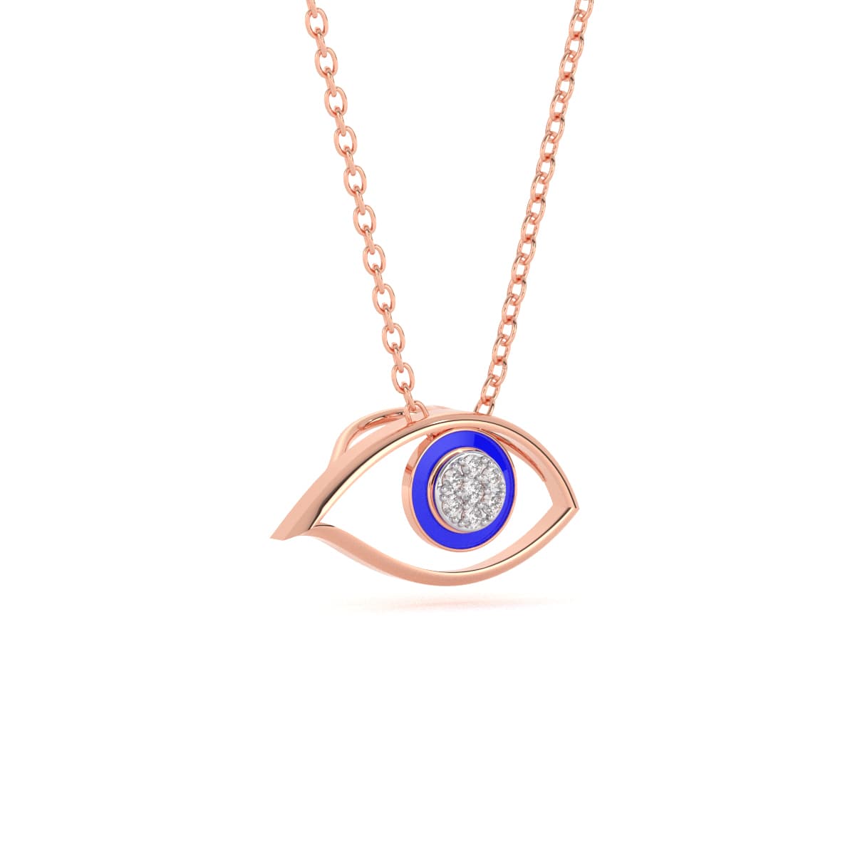 Delicate Evil Eye Diamond Pendant
