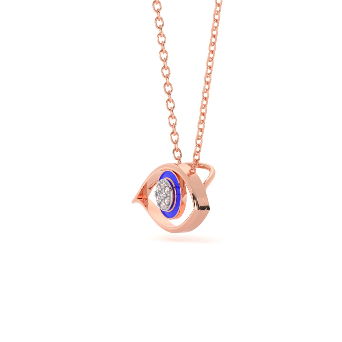 Delicate Evil Eye Diamond Pendant