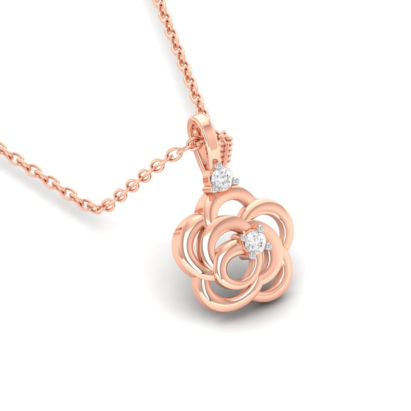 Mary Diamond Rose Pendant